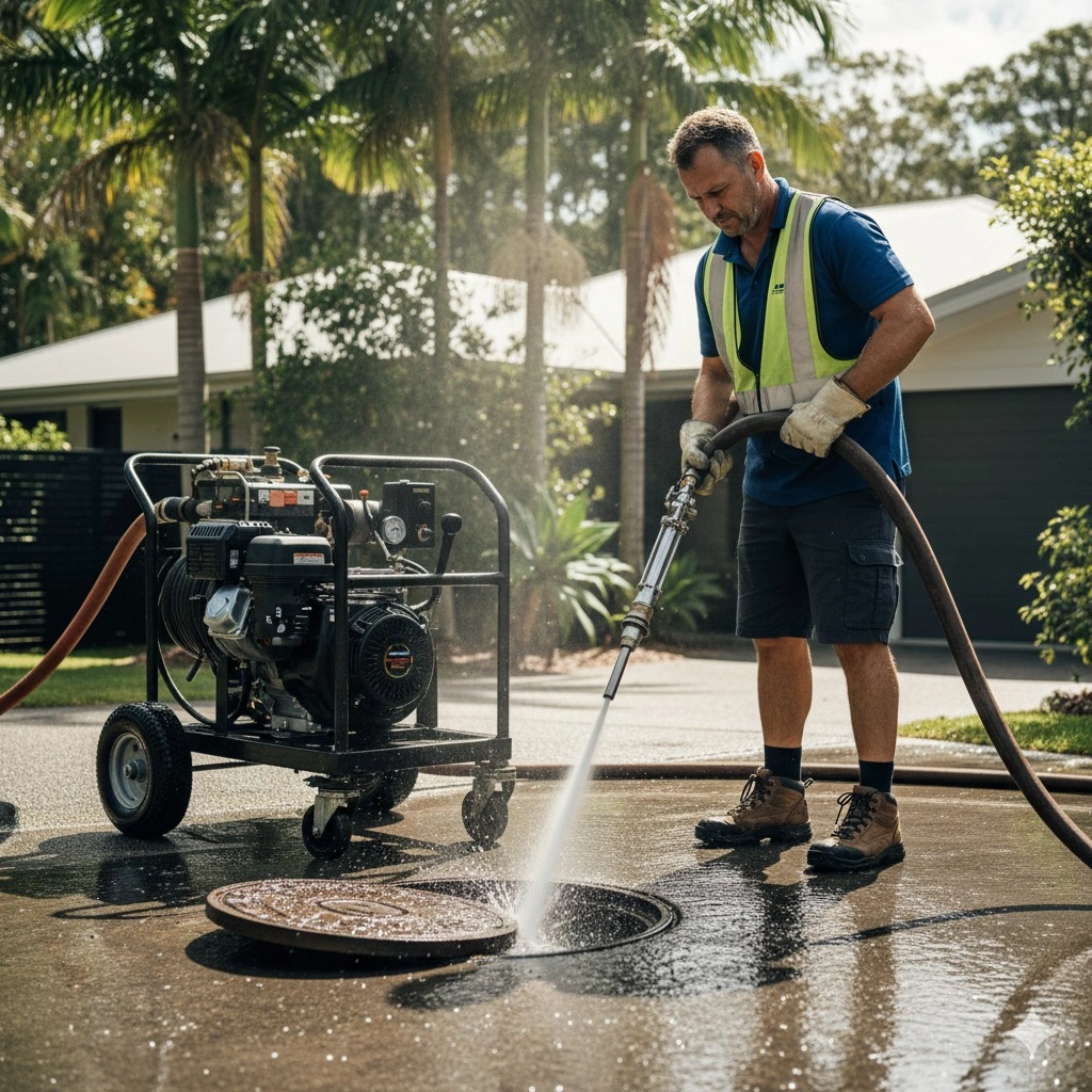 Roots penetrating a damaged sewer pipe underground causing serious drainage blockage.